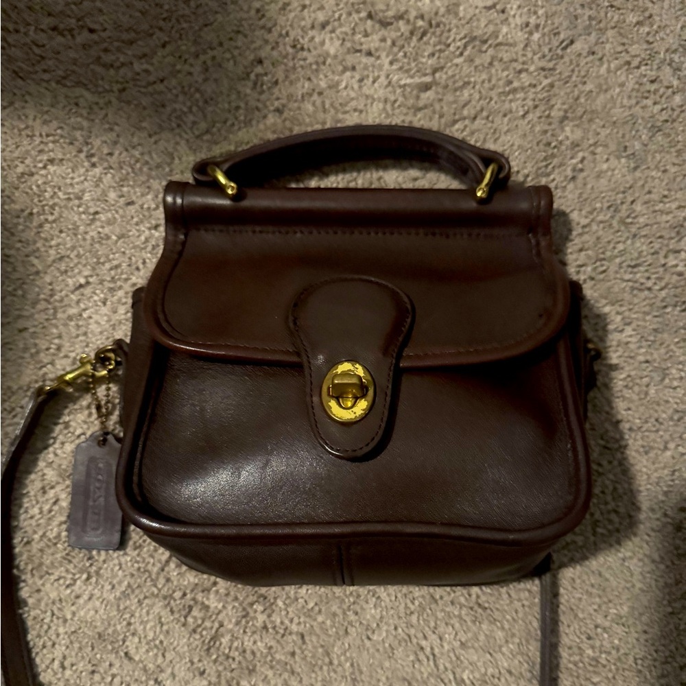 VINTAGE TOP HANDLE COACH Brown Leather bag